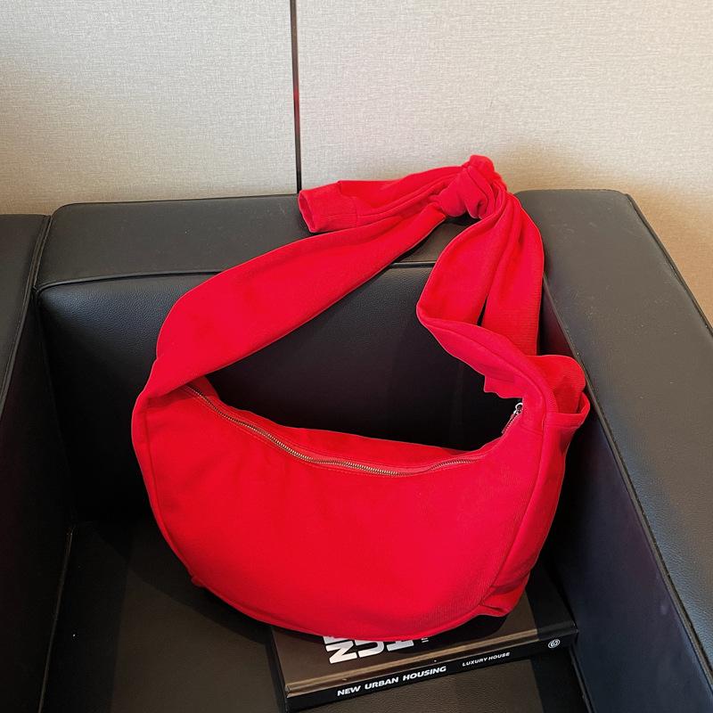 Women's Casual Lightweight Canvas Bag Large Capacity Wide Shoulder Strap Fashion Shoulder Crossbody Bag