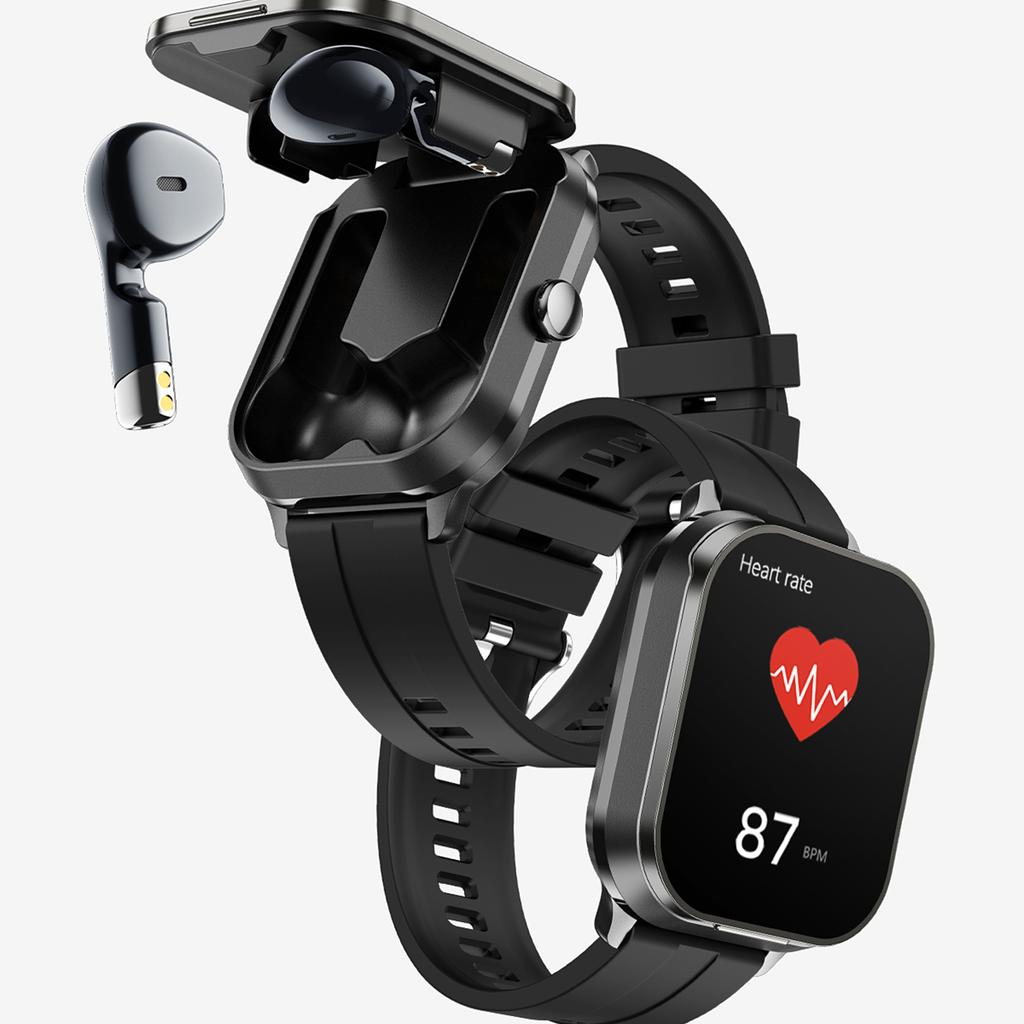 D8 Pro 2-в-1 TWS-наушник с поддержкой Bluetooth, умные часы для мониторинга здоровья, поддержка Bluetooth-звонков, спортивные часы, силиконовый ремешок