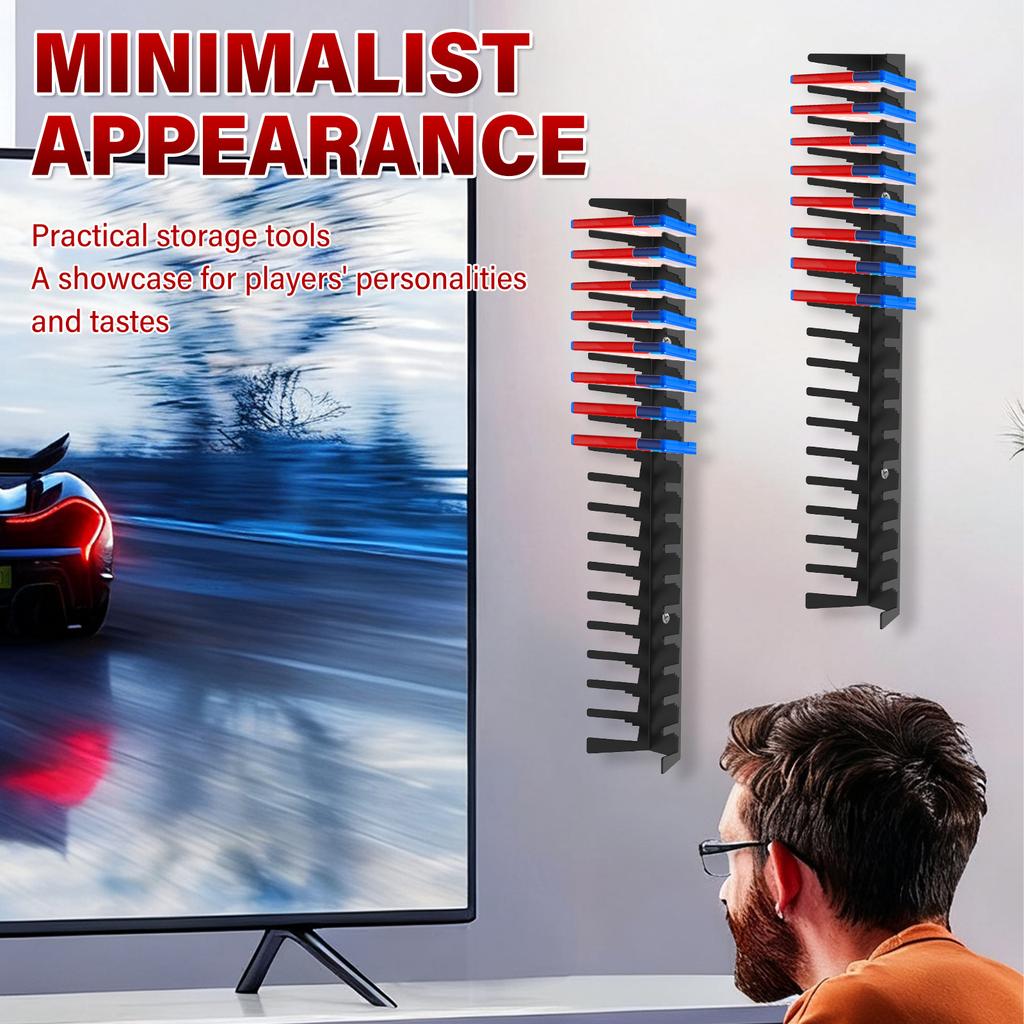 4 шт. Держатель для хранения видеоигр из углеродистой стали, Органайзер для игровых кейсов, Настенная полка для DVD-дисков для CD DVD