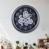 38CM Creative Dynamic Gear Clock Living Room Retro Wall Clock Decoration Modern Wood Grain Clock