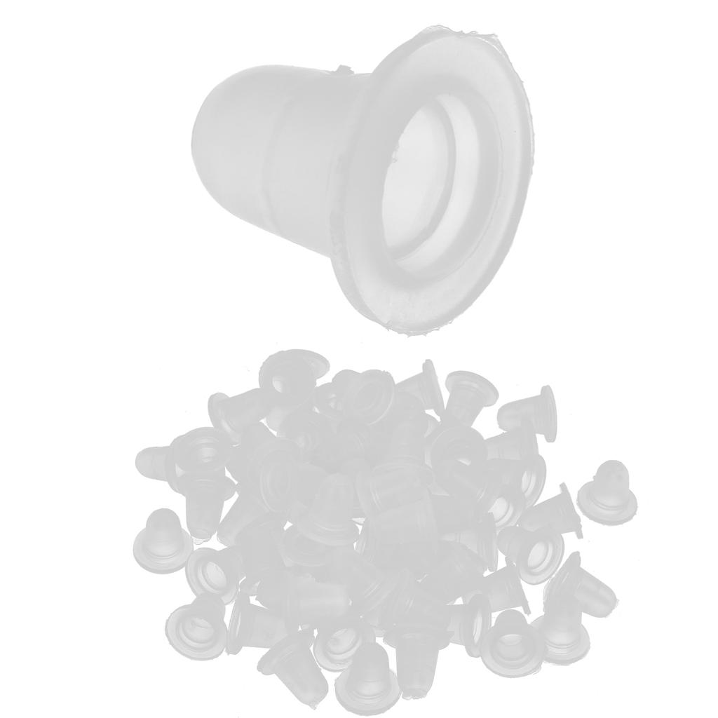 100pcs Disposable Tattoo Ink Cups Silicone Microblading Pigment Caps for Permanent MakeupS