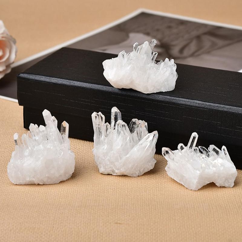 Натуральный кварц, белый прозрачный кластер, целебные камни, точка