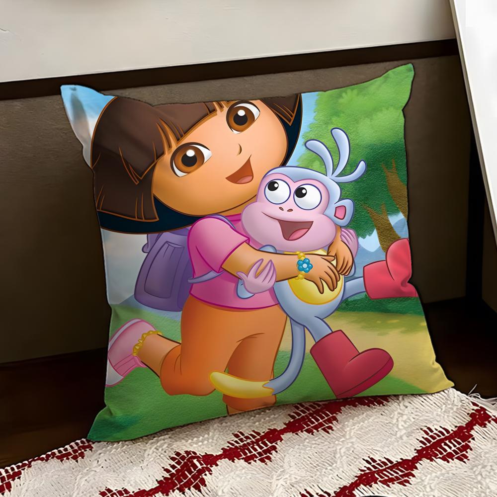 Anime cute DDora the EExplorer Cushion Cover Reversible Soft Durable Pillow Cover Home Car MultiScene Use for Daily Comfort