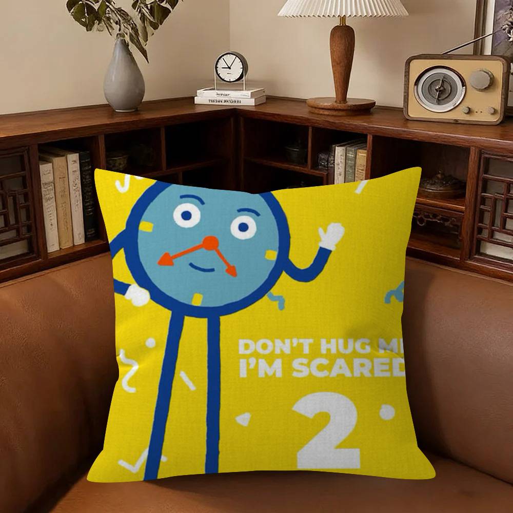 Don'T Hug Me I'M S-Scared Pillow Covers Cartoon Sofa Decorative Home Double-Sided Printing Short Plush Cute Cushion Cover