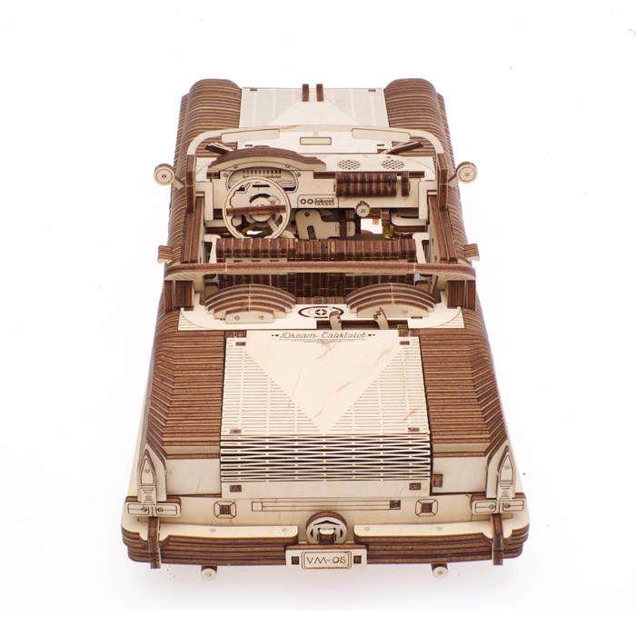 Maquette en bois voiture : Cabriolet VM-05, modèle mécanique