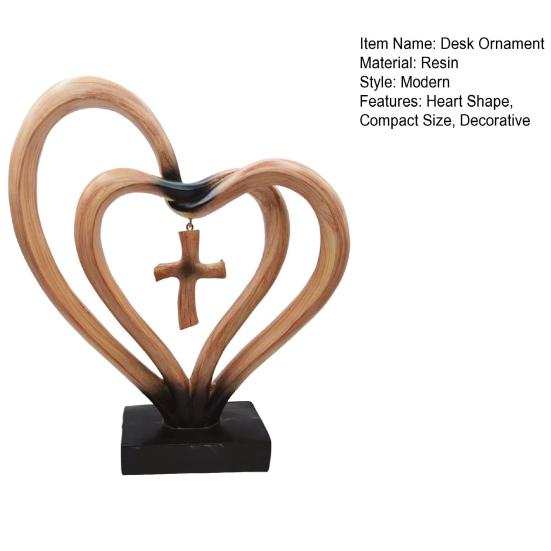 Настольное украшение Устойчивое основание Форма сердца Фигурка из смолы Декор для рабочего стола с сентиментальным стихотворением На свадьбу нужно трое Подарок на годовщину свадьбы