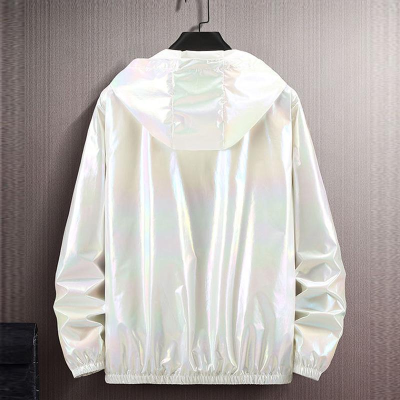 Женские топы большого размера, летние крутые светоотражающие ветрозащитные ветрозащитные ветровки, модный многоцветный водонепроницаемый плащ, пальто с капюшоном для женщин