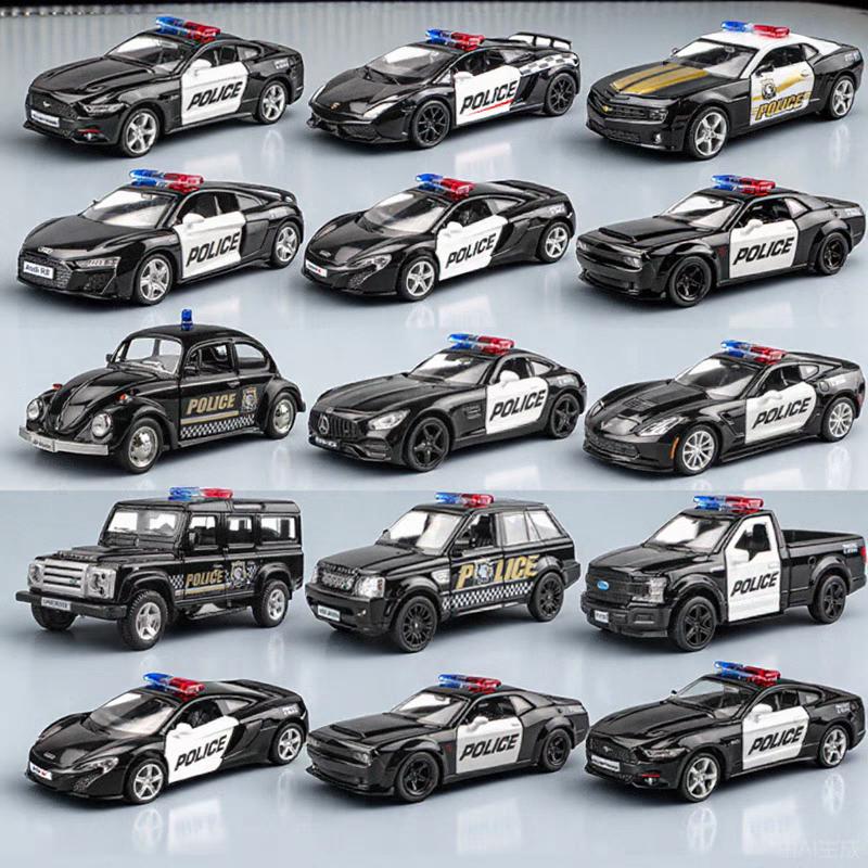 Police Car Series Volkswagen Mercedes Benz Dodge Lamborghini McLaren Ford Chevrolet Corvette Diecasts & Toy Vehicles RMZ City 1:36 Alloy Model