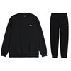 Li Ning Logo Print Sports Crew Neck Pullover Sweatshirt Solid Color Cuffed Fleece Sports Pants Casual Sports Set AWDS519-1+AKLSC99-1