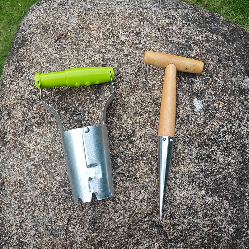 1PCS Stainless Steel Transplanter Transplanting Tool - Cylinder Design for Farm Garden Vegetable Patch Digging