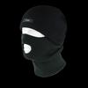 black plush hat with dark green mask