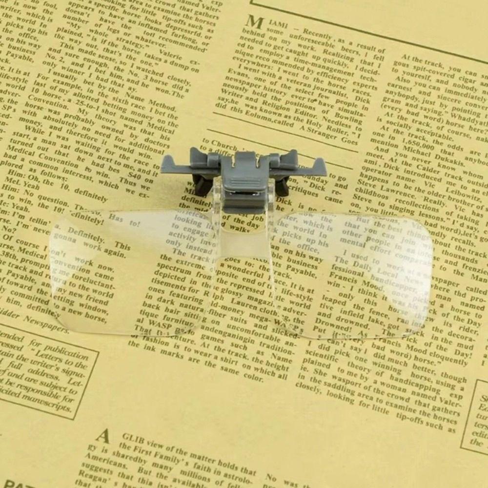 2X Magnification Clip-on Magnifying Glass Detachable Clip on Eyeglass Loupe Elderly Use