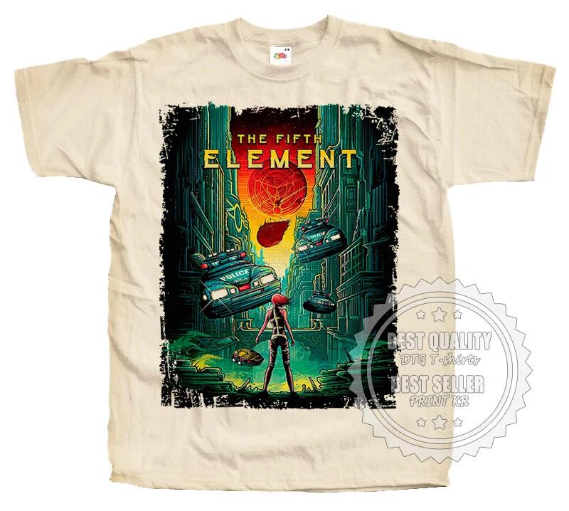 The Fifth Element T SHIRT Tee V4 Movie Poster Natural Vintage Shirt sizes S-5XL