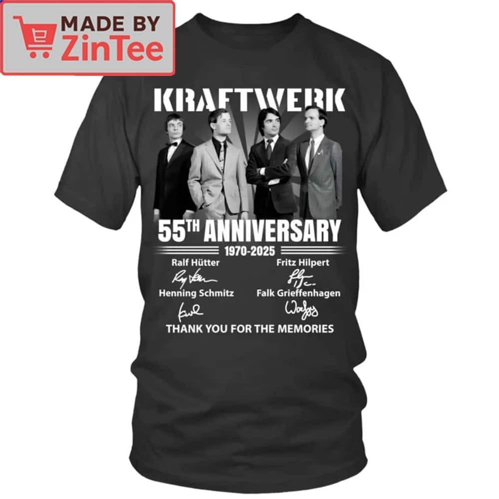 Kraftwerk 55-летний юбилей 1970-2025 Спасибо за воспоминания Футболка AD338 Унисекс Футболка