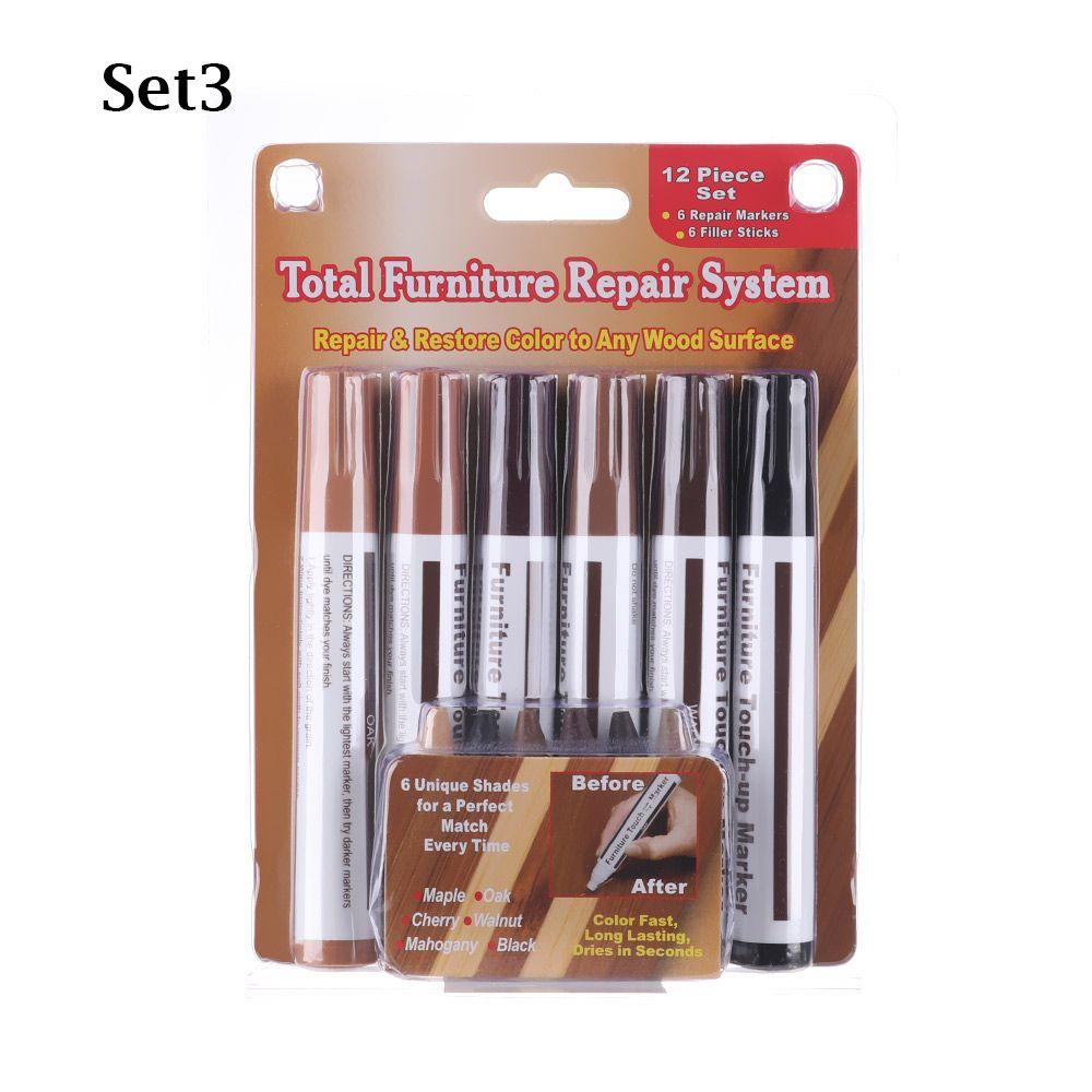 Набор для ремонта орнамента с отверстиями в полу, палочки-наполнители, маркеры, нашивка, ручка для краски, исправление царапин для мебели