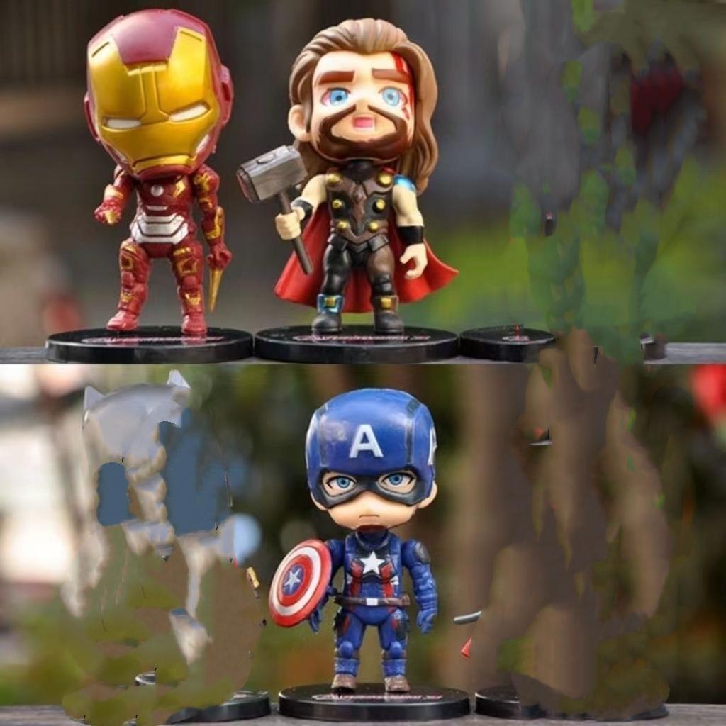 Фигурки Мстителей Marvel в непрозрачной упаковке, Игрушки Бэтмен, Железный Человек, Человек-Паук, Капитан Америка, Коллекционные Модели-Украшения для Детей и Фанатов
