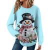 Женская мода Рождественский свободный топ с длинным рукавом и круглым вырезом