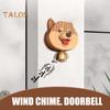 Деревянный дверной звонок в виде собаки, магнитный/липкий дверной звонок в форме мультяшной собаки, звонок для владельцев магазинов с прозрачным звонком