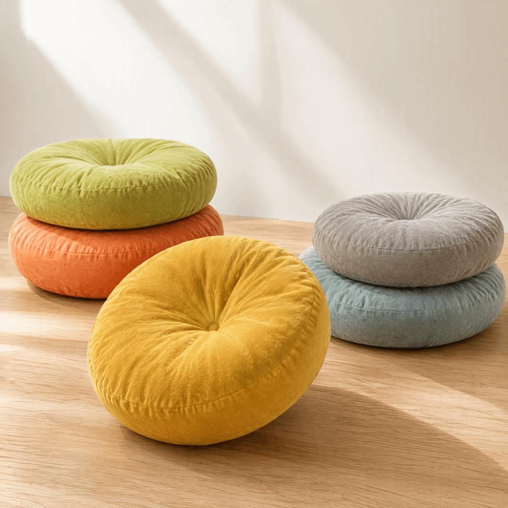 Corduroy Round Floor Pillow Soft Yoga Pillow Bohemian Meditation Seat Sofa
