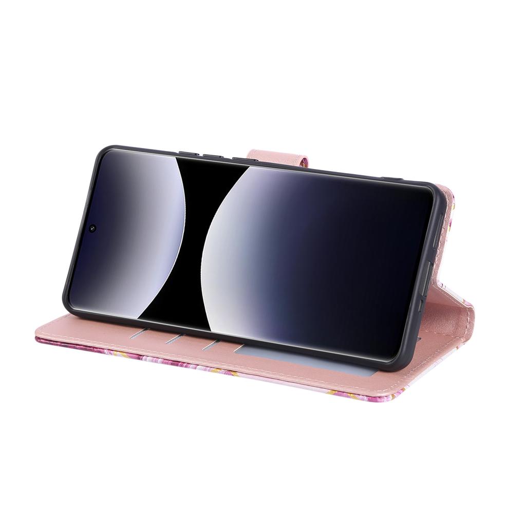 Для Xiaomi Redmi Note 14 Pro 4G Чехол Лакированный Мраморный Узор Кожаный Чехол для Телефона