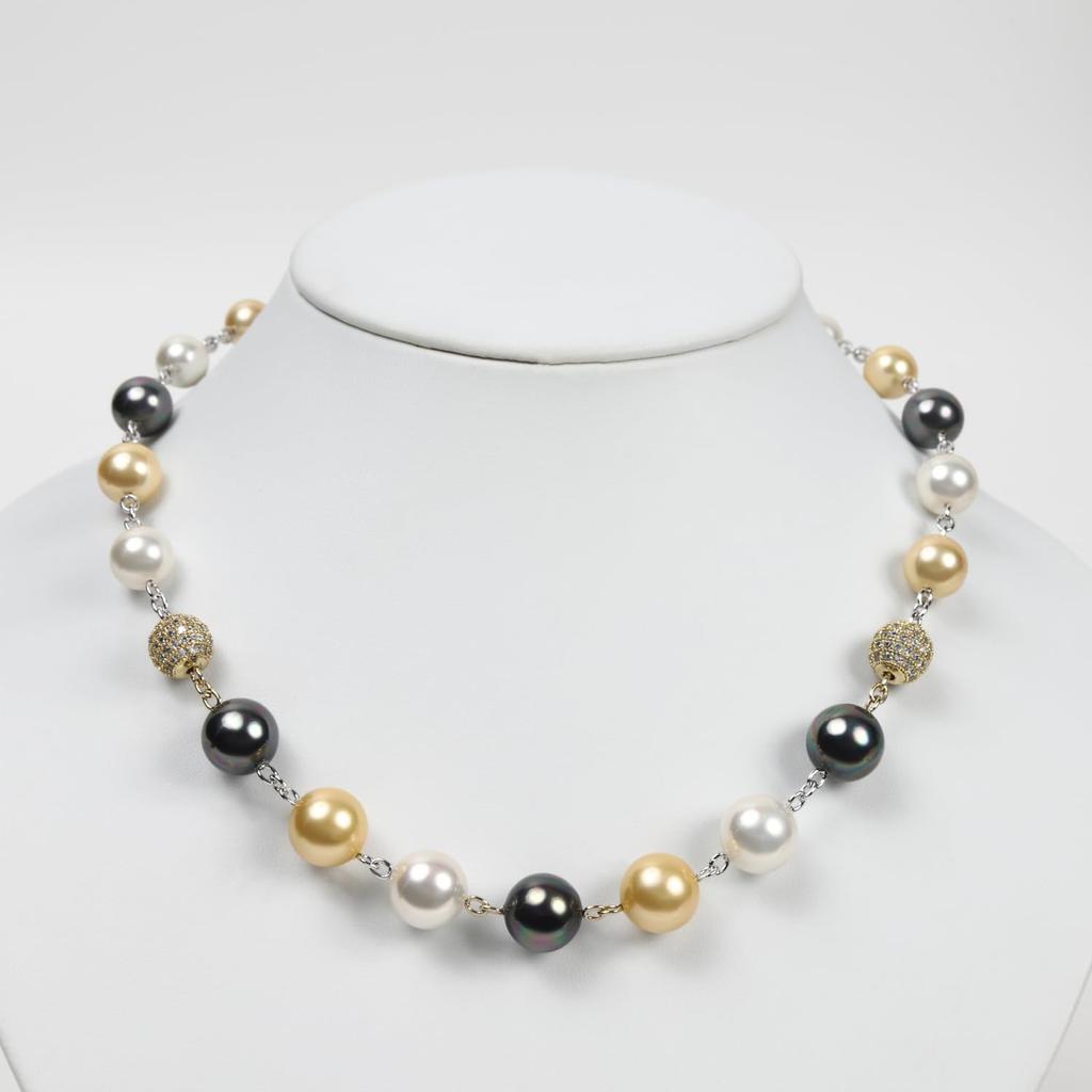 От Yumi Pearl Large Сделано в Японии [Произведено Katsura] Ожерелье, RoseYumiRose, Бусины, Разноцветное, Популярное, Женское, Свадьбы, Похороны, Простое, Стильное,