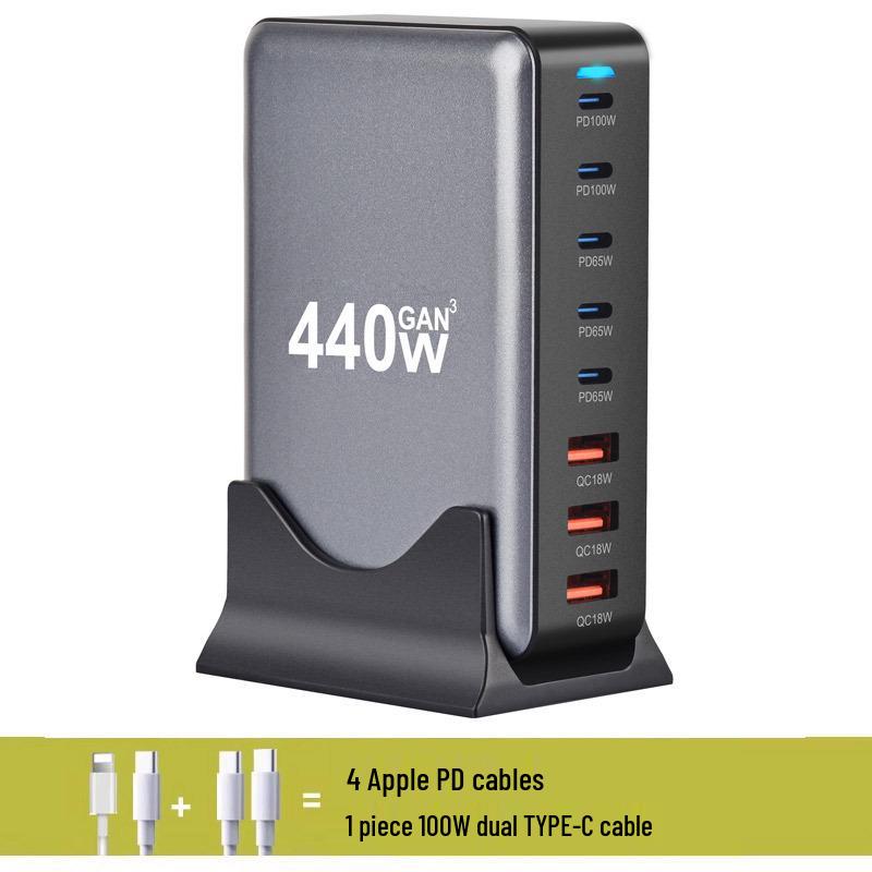 320 Вт многопортовое USB-зарядное устройство на нитриде галлия с быстрой зарядкой PD100 Вт