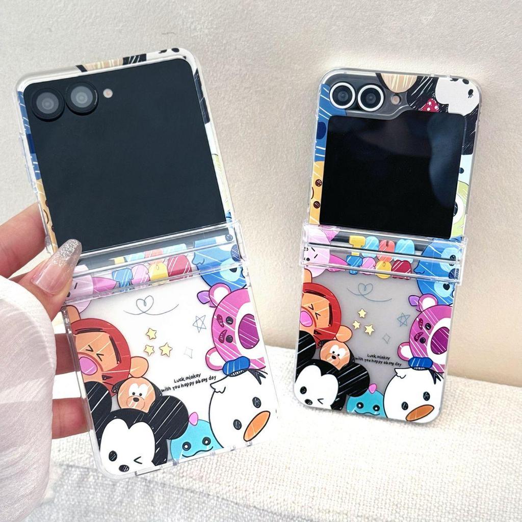 Мультяшный чехол Mickey & Minnie для Samsung Z Flip7, противоударный, для женщин - Креативный, Защита складного экрана, Совместим с Z Flip6