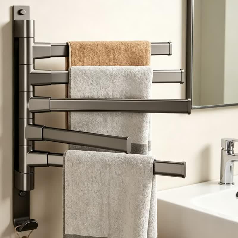 No-Drill Rotatable Space Aluminum Towel Rack