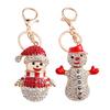 Брелок-подвеска Yousheng Сверкающие стразы Дизайн снеговика Металлическое кольцо для ключей Декоративный держатель для ключей Украшение для сумки друзей