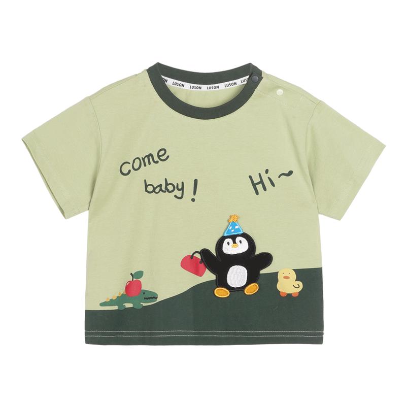 LUSON Baby Boy Color-Block Cotton T-Shirt