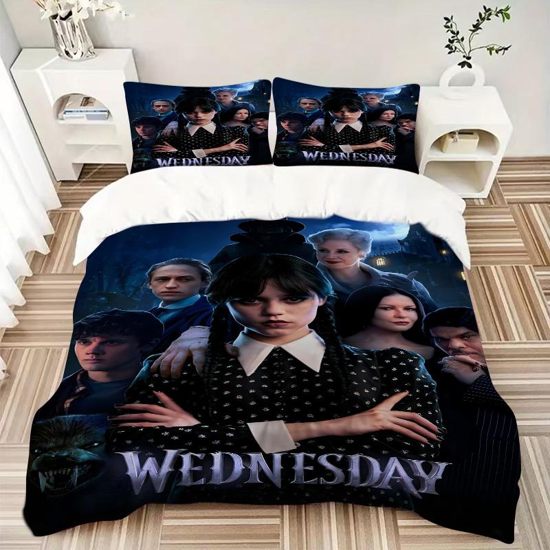 Wednesday Addams Mystery Print 3Pcs Bedding Setduvet Cover With 2 Bedropillowcase Home Birthday Gift