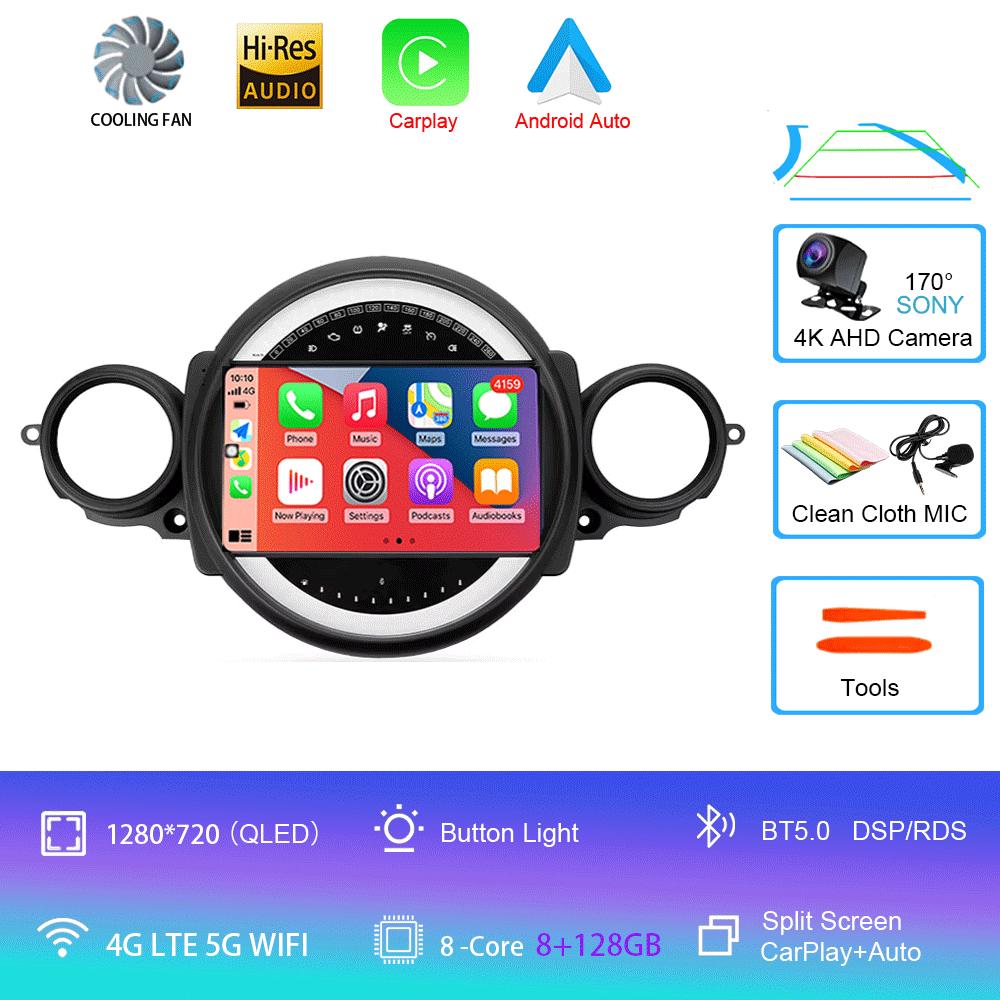 Автомагнитола Android 14 для BMW Mini Cooper R56 R60 R51 2006 - 2015 GPS Carplay Навигация Стерео Авто DSP BT DVD Мультимедийный плеер