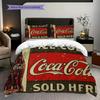 Vintage Cocacola Set Threepiece Set 1 Duvet Cover 2 Pillowcase Without Core Bedding Set Duvet Cover And Pillowcase Soft And Comfortable