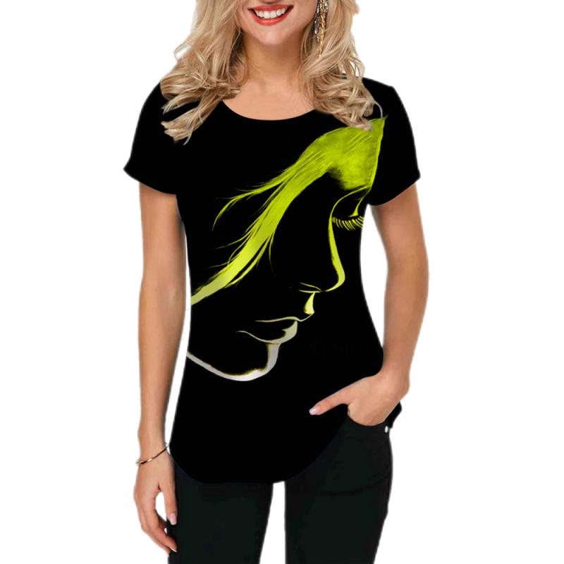 2023 Women T-shirts Abstract Painting Graphic T-shirts Short-Sleeved Tops Fashion Designer Apparle Summer For Ladies Tees New