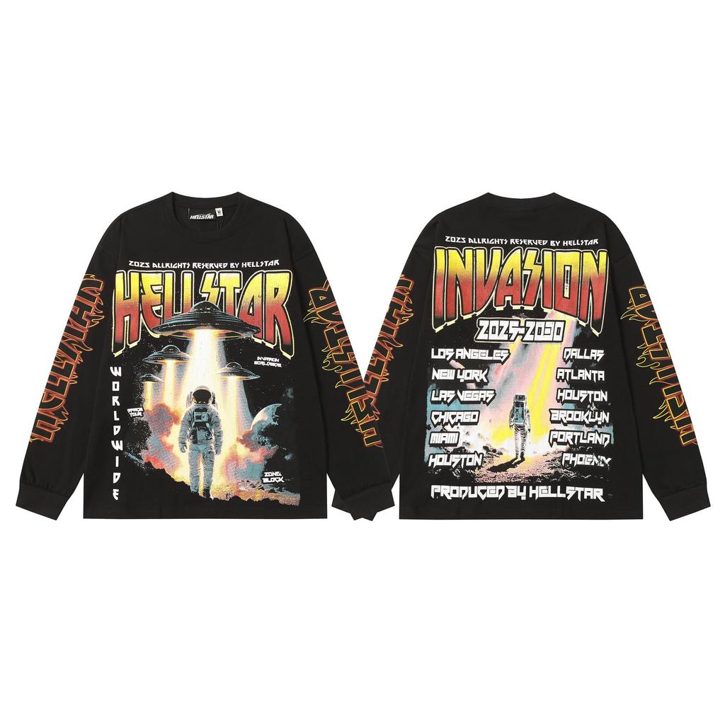 Кросс 2025 Hellstar Модный Уличный Свободный Худи с Длинным Рукавом для Мужчин и Женщин – Осенняя Одежда