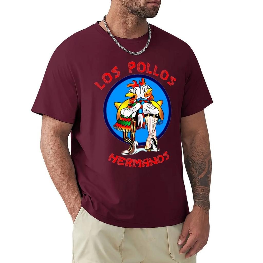 Футболка с надписью «Во все тяжкие» Футболка LOS POLLOS Hermanos Футболка с коротким рукавом Harajuku Футболка с хлопковой графикой Топы
