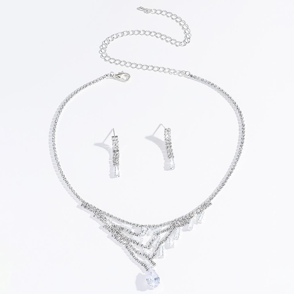 Набор из 3 предметов: женское модное ожерелье с кисточками, серьги, цирконовый набор, подходит для свадьбы, вечеринки, фестивальных подарков