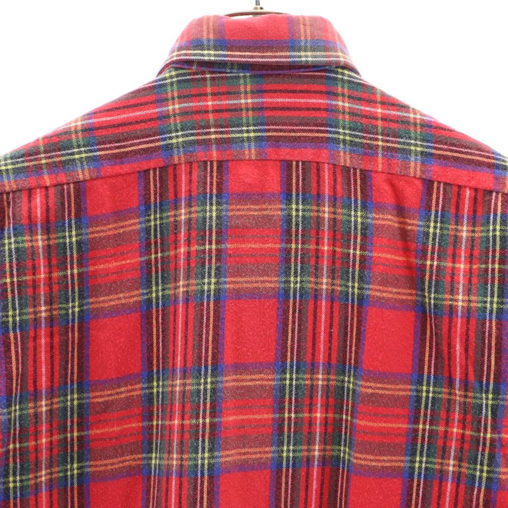 L.L.BEAN 80-е годы Outdoor Сделано в США Винтажная фланелевая рубашка с длинным рукавом на пуговицах в клетку Детская Б/У