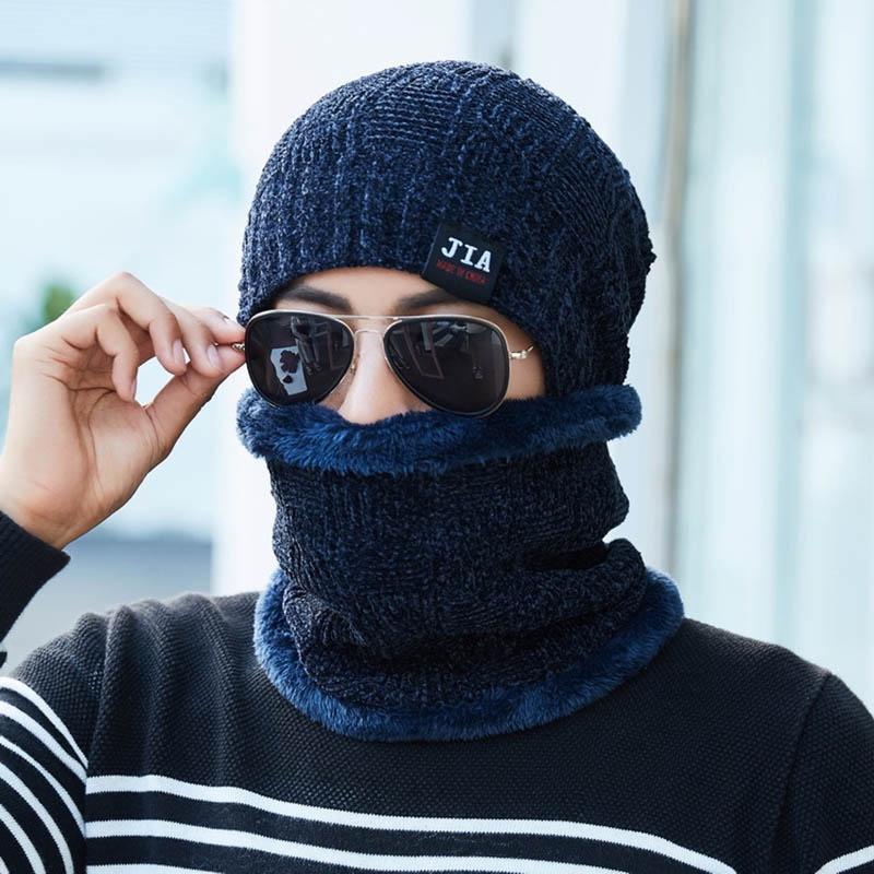 Зимняя мужская женская теплая лыжная шапка-бини шерстяной вязаный снежный головной убор шапка-череп шарф балаклава