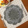 Elegant Table Decor Placemat 14.96'' with Wavy Lace Embroidered Design Dining Mat Insulated Heat Insulation Non-Slip Oil-Resistant Easy Clean