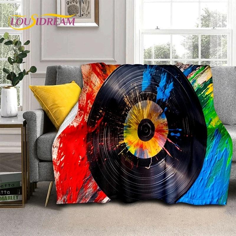 Виниловая пластинка музыка диджей экран лента мягкое фланелевое одеяло для кровати спальни дивана пикника, плед для укрытия на открытом воздухе отдых подарок