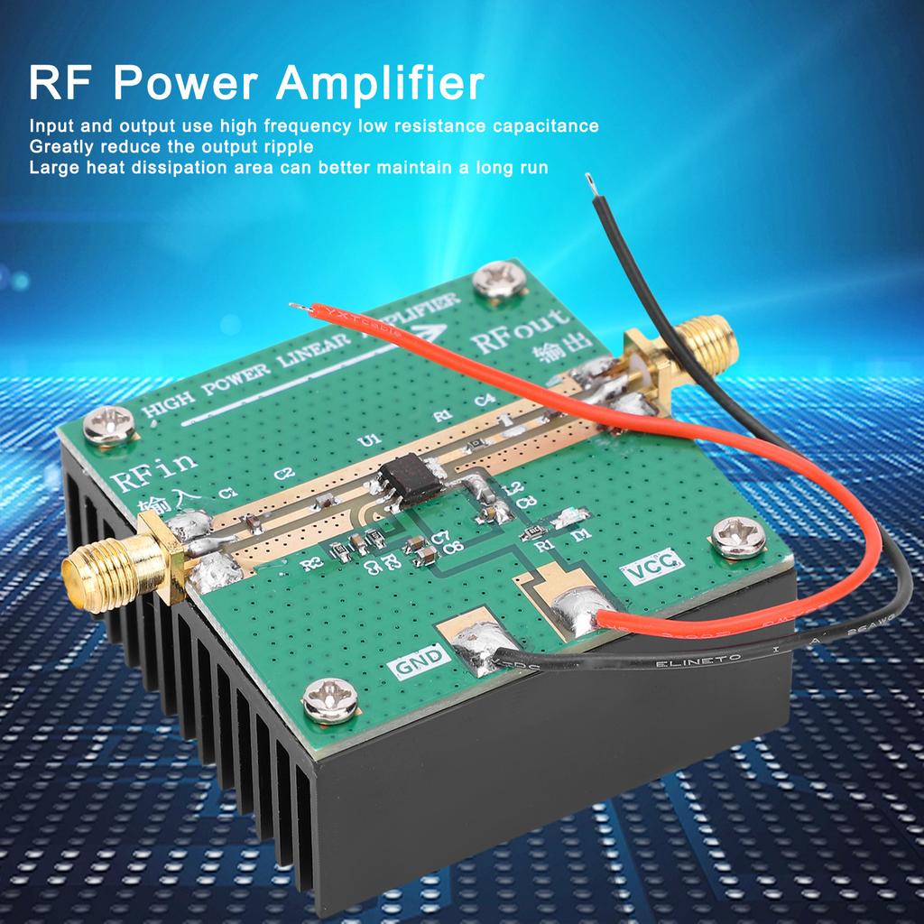 1W Amplifier with Heatsink RF Power Amplifier 2.4GHZ RF Amplifier Radio Amplifier RF2126 RF Power Amplifier 400‑2700MHz 2.4GHZ