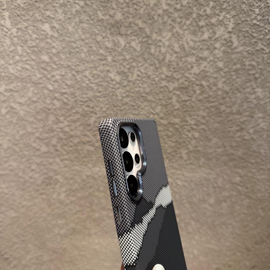 Стильный цветной магнитный чехол из кевлара и углеволокна для Samsung Galaxy S25 S24 Ultra S23 Plus, защитный чехол из твердого пластика, противоударный