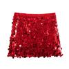 Women Mini Skirt High Waist Sparkling Sequin A-Line Short Skirt Hip Wrapped