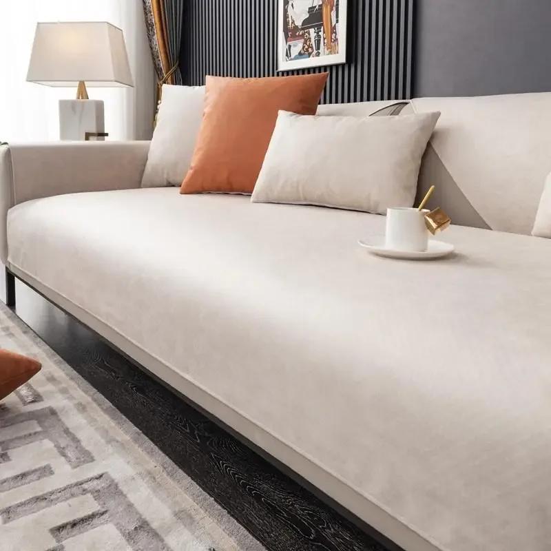 Однотонные чехлы для диванов, водонепроницаемые, универсальные, для всех сезонов, чехлы для стульев, разные размеры, нескользящий коврик, декор для гостиной