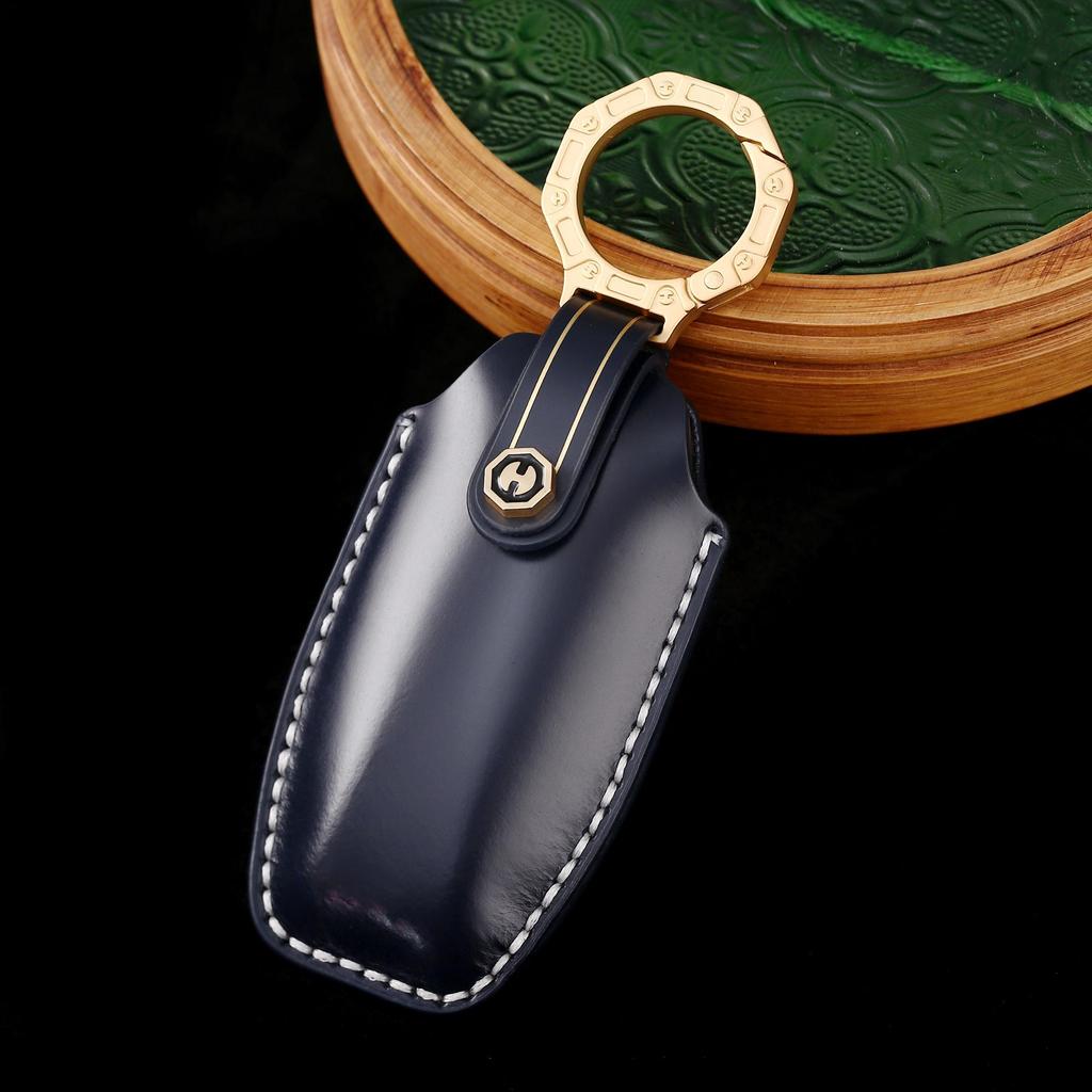 Чехол для ключа из натуральной кожи премиум-класса для BYD Song Plus/Tang DM/Han EV 2023 года