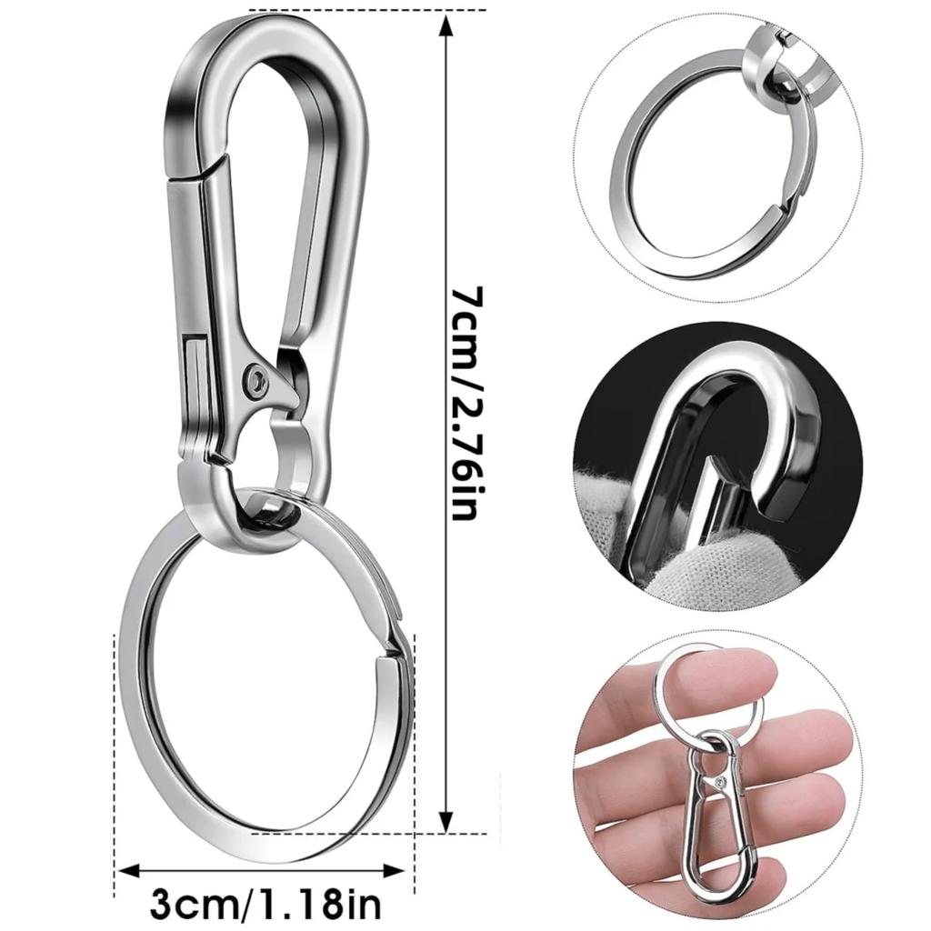 4Pcs Carabiner Clip Keychain Metal Carabiner Shape Key Ring Keyring Key Holder Clips Hook Holder Organizer for Car Keys Finder F