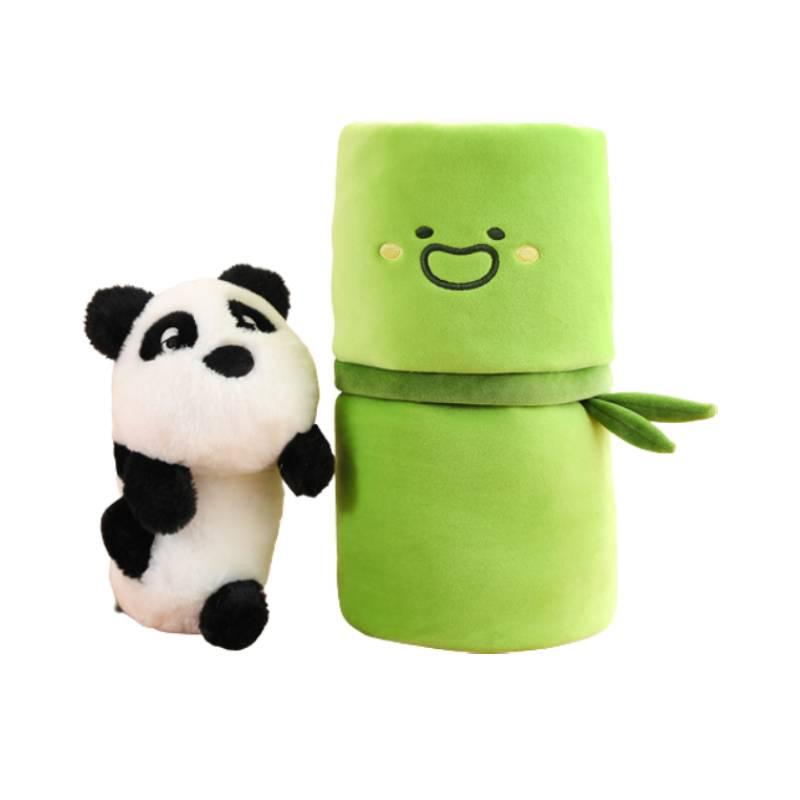 Аутентичная плюшевая игрушка панда с бамбуком. Идеальный сувенир из Китая!