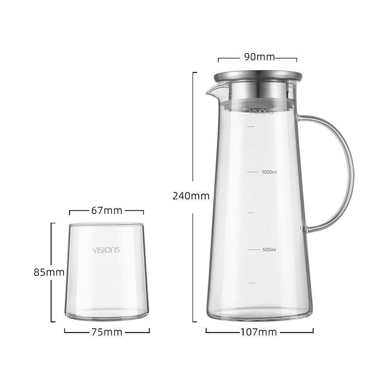 Corelle Borosilicate Glass Water Pitcher & Cup Set