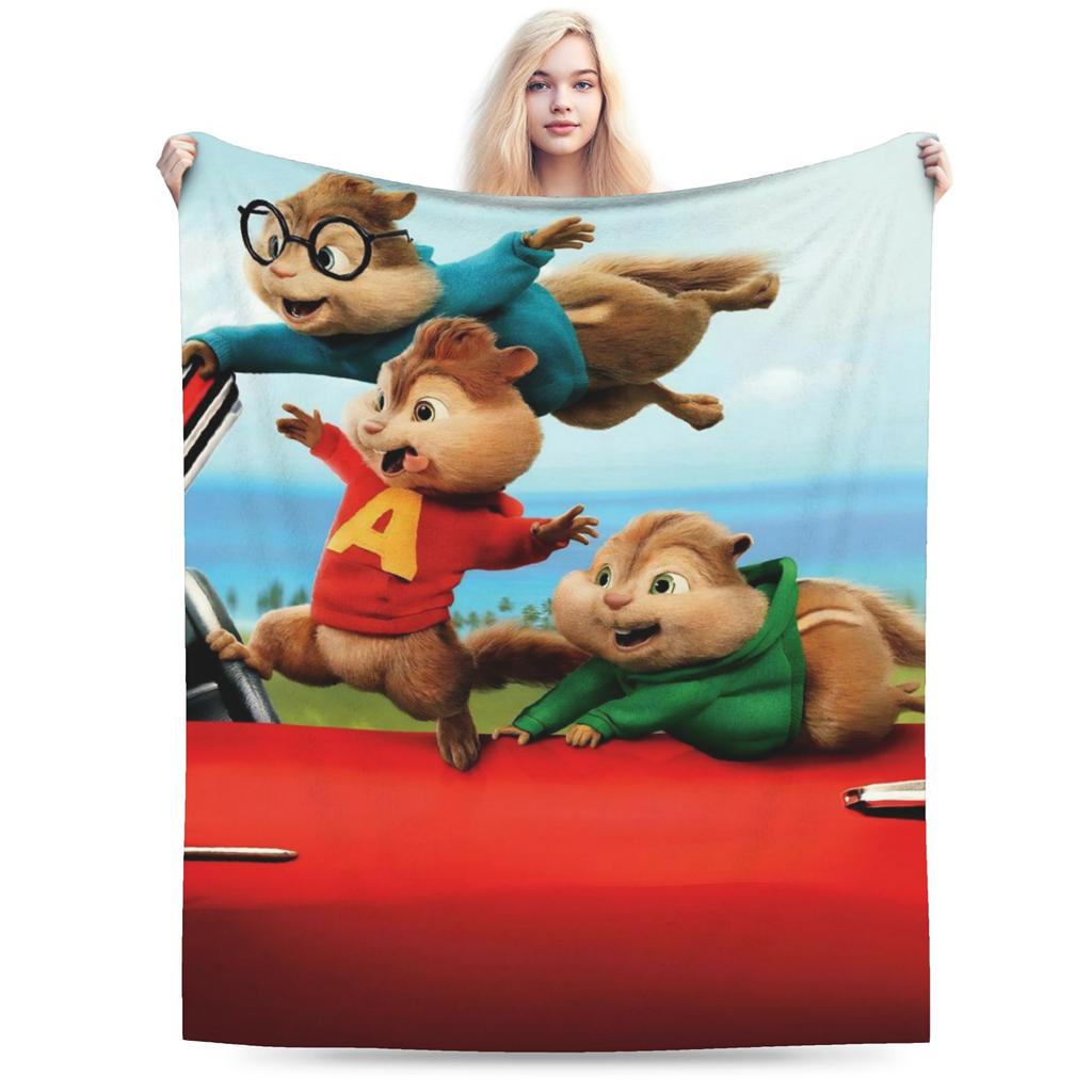 Alvin and the Chipmunks Blanket Cozy Soft Throw Blankets for Couch 50x60 Inch Multisize Plush Thin Quilt